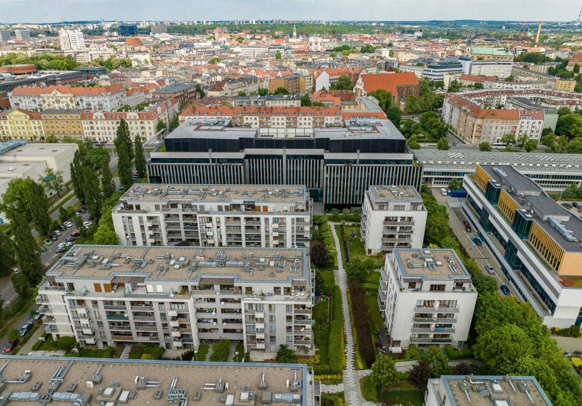 Penthouse Maratonska Poznan top floor view of the Old Town